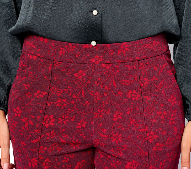 Isaac Mizrahi Live! Tall Printed Pebble Knit Culotte Pants — View 8