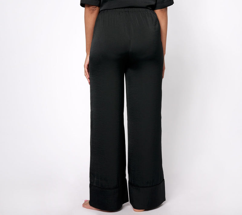 Barefoot Dreams Washed Satin Piped Wide Leg Pant — View 6