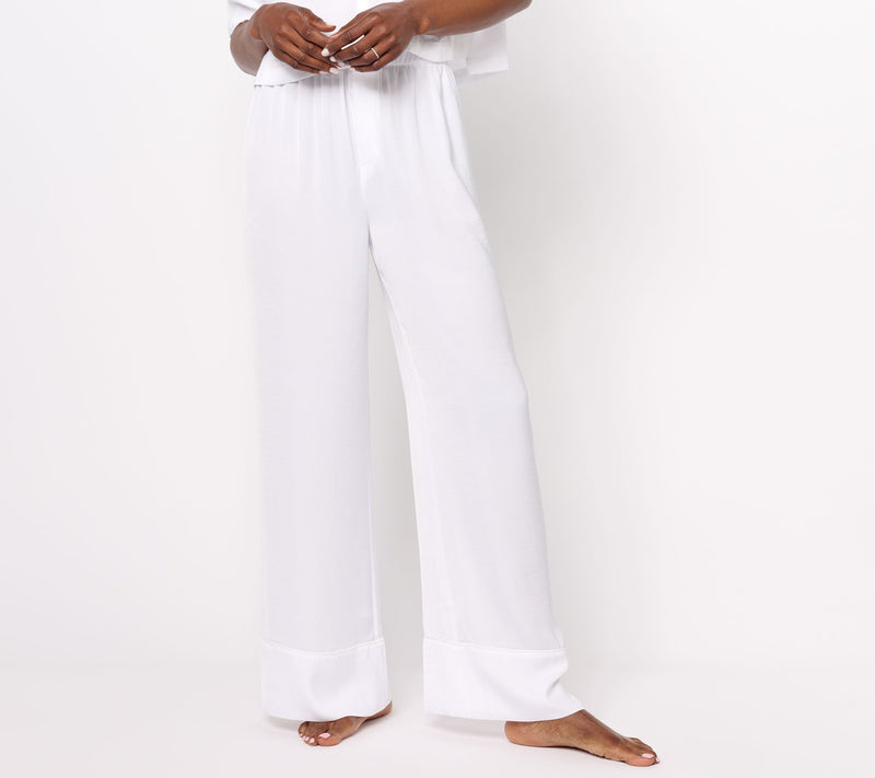 Barefoot Dreams Washed Satin Piped Wide Leg Pant — View 4