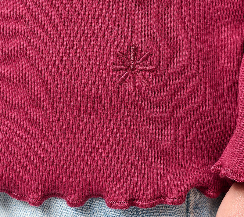 Isaac Mizrahi Live! Essentials Pima Cotton Rib Long Sleeve Top — View 4