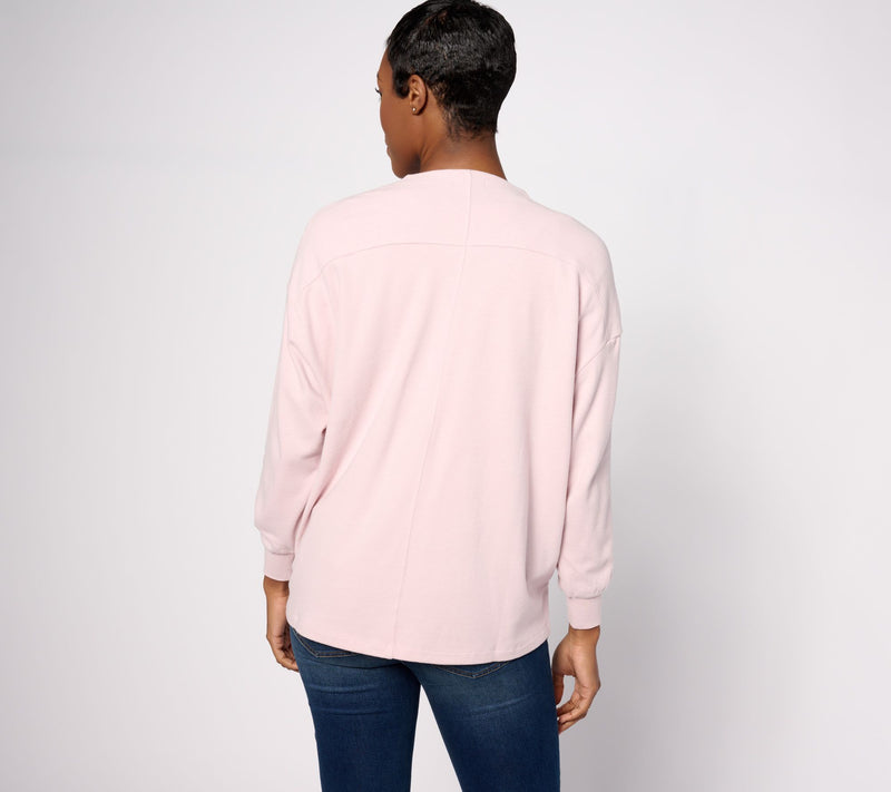 Barefoot Dreams Malibu Collection Brushed Fleece Circle Cardigan — View 8