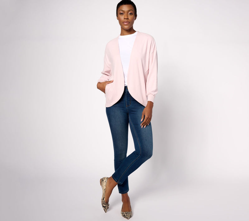 Barefoot Dreams Malibu Collection Brushed Fleece Circle Cardigan — View 9