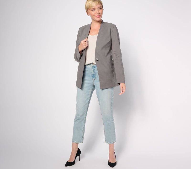 LOGO by Lori Goldstein AnyWEAR One Button Blazer — View 7