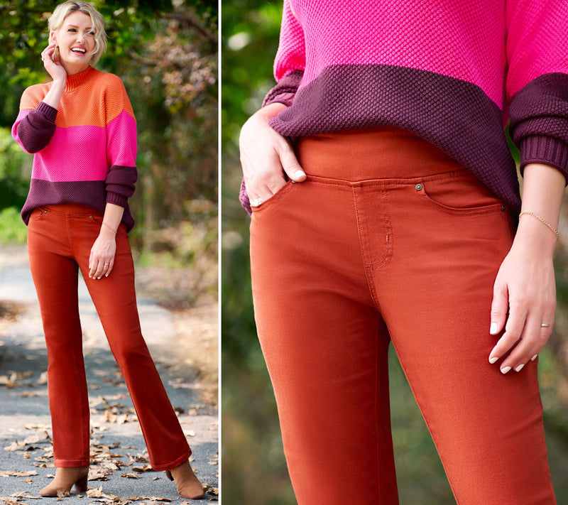 Belle by Kim Gravel TripleLuxe Twill Tall Boot-Cut Jean — View 18