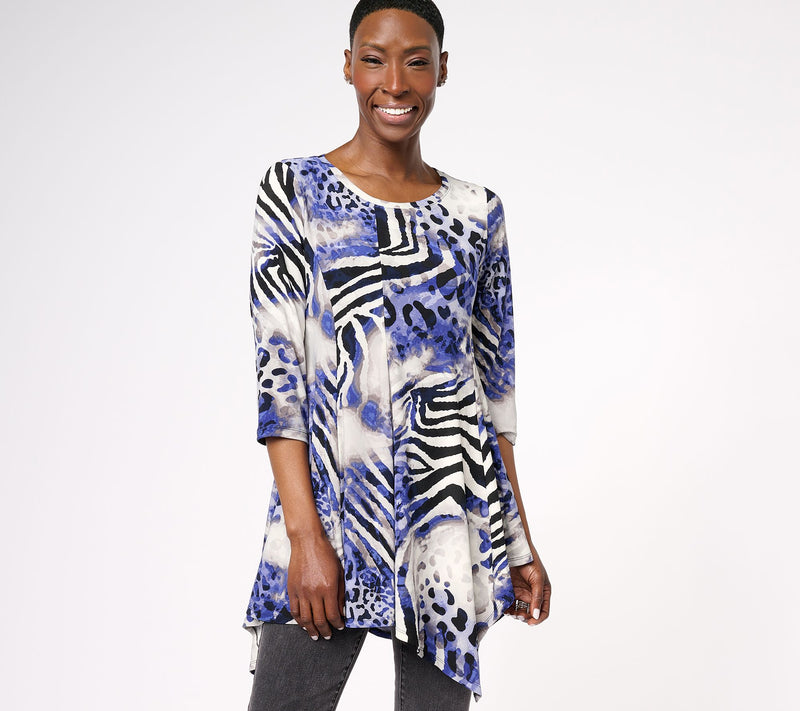Women with Control Global Illusions Como Jersey Asymmetric Top — View 9