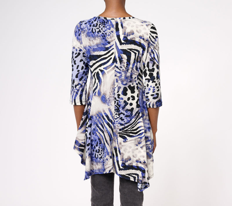 Women with Control Global Illusions Como Jersey Asymmetric Top — View 2