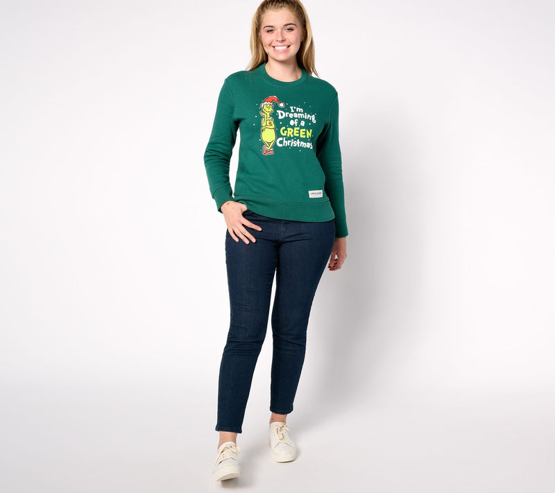 Life is Good x The Grinch Women's Simply True Fleece Crew — View 3