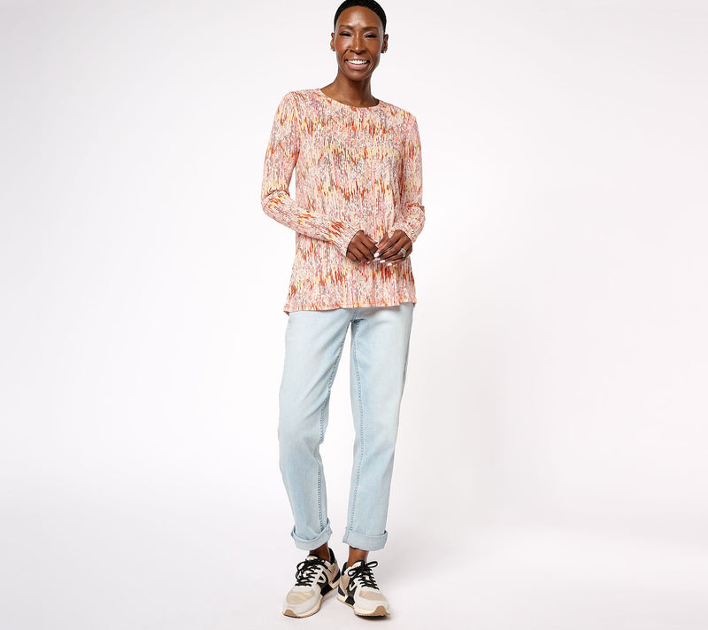 LOGO Layers by Lori Goldstein Printed Mesh Top — View 12