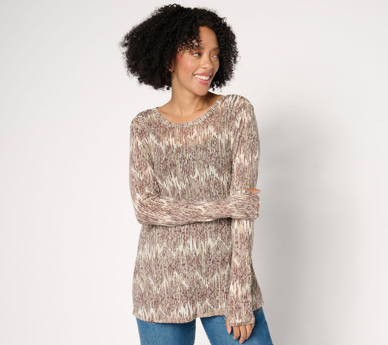 LOGO Layers by Lori Goldstein Printed Mesh Top — View 16