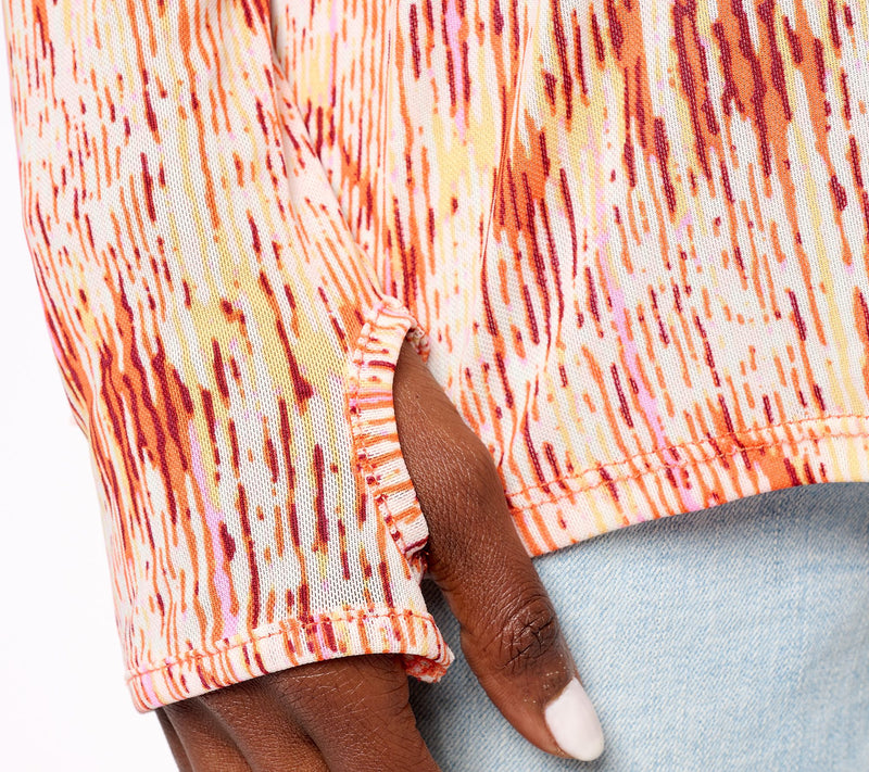 LOGO Layers by Lori Goldstein Printed Mesh Top — View 13