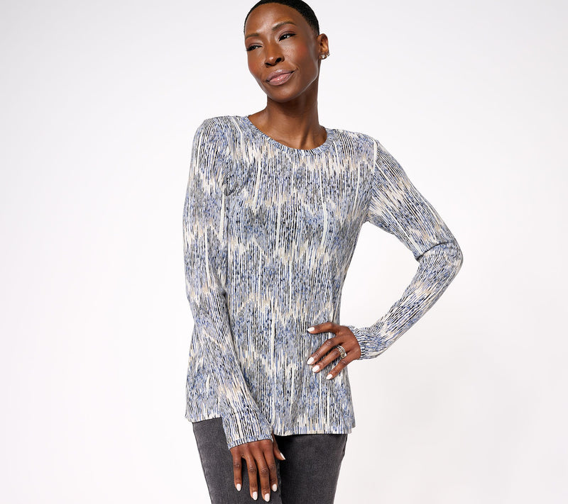 LOGO Layers by Lori Goldstein Printed Mesh Top — View 10