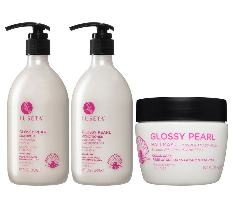 Luseta Glossy Pearl Shampoo, Conditioner & Mask Set — Main view