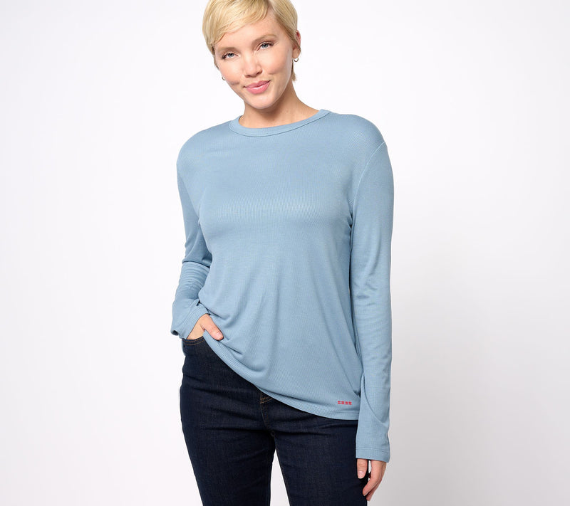 Peace Love World Ribbed Long Sleeve Knit Top — View 12