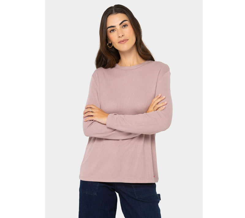 Peace Love World Ribbed Long Sleeve Knit Top — View 7