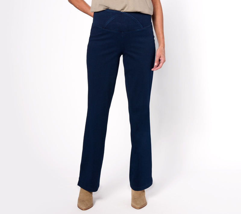 Women with Control Tall Elite Prime Stretch Denim Flare Pants — View 3
