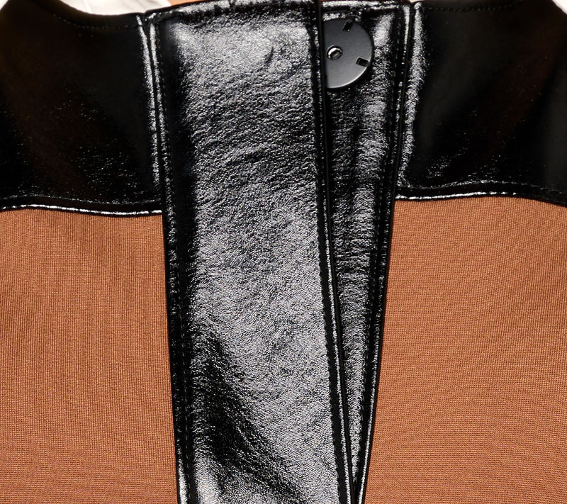 Dennis Basso Ponte Topper with Patent Textured Faux Leather Trim — View 11