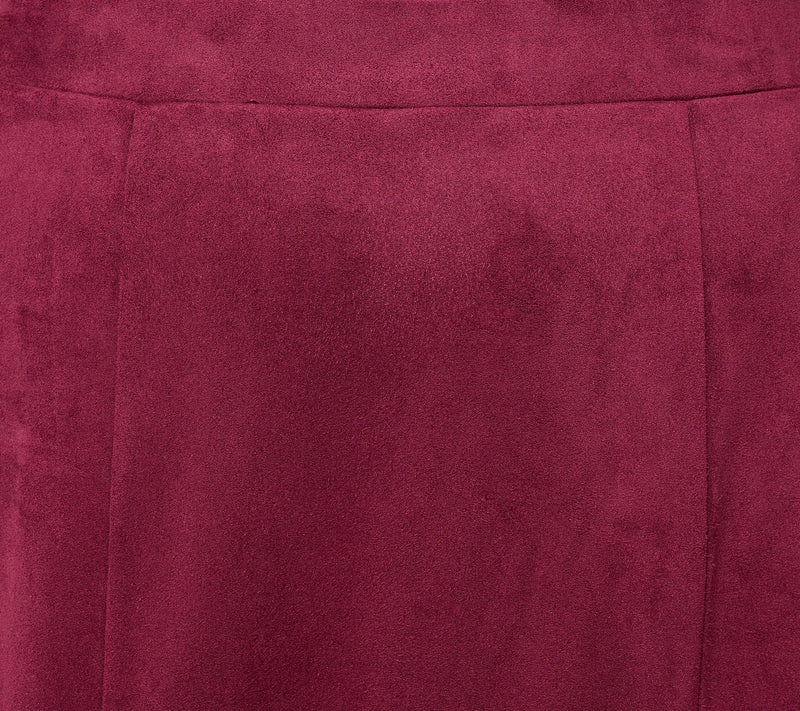 Susan Graver Regular Knit Faux Suede Paneled Midi Skirt — View 8