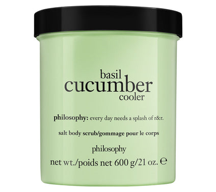 philosophy basil cucumber cooler salt body scru b 21 oz