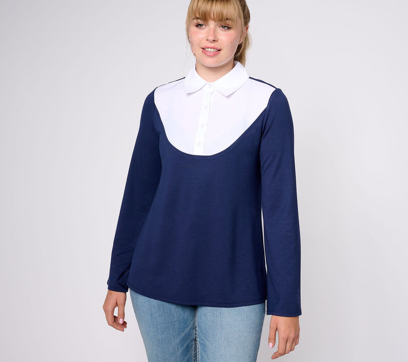Women with Control Finespun Jersey Yolk Front Tunic — Main view