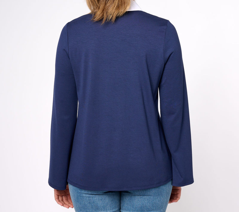 Women with Control Finespun Jersey Yolk Front Tunic — View 2