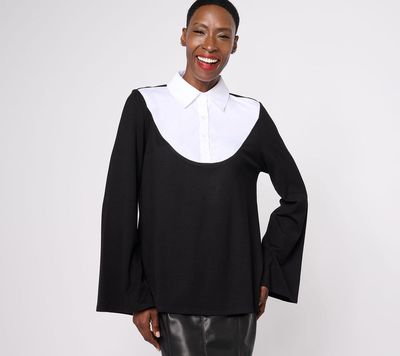 Women with Control Finespun Jersey Yolk Front Tunic — View 8