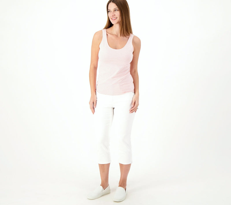 NYDJ Curves 360 Slim Straight Capri Jeans- Optic White — View 5