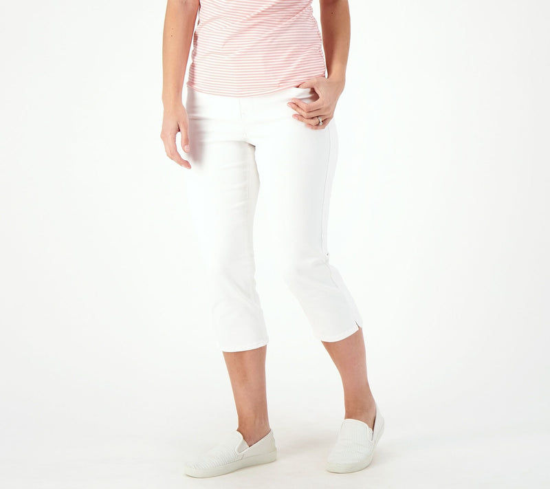 NYDJ Curves 360 Slim Straight Capri Jeans- Optic White — Main view