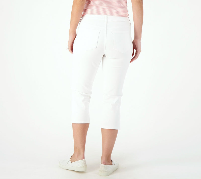 NYDJ Curves 360 Slim Straight Capri Jeans- Optic White — View 4