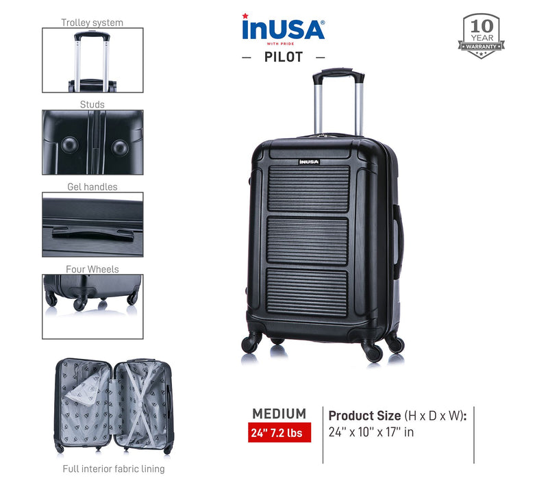 InUSA Pilot 24" Lightweight Hardside Spinner Luggage — View 11
