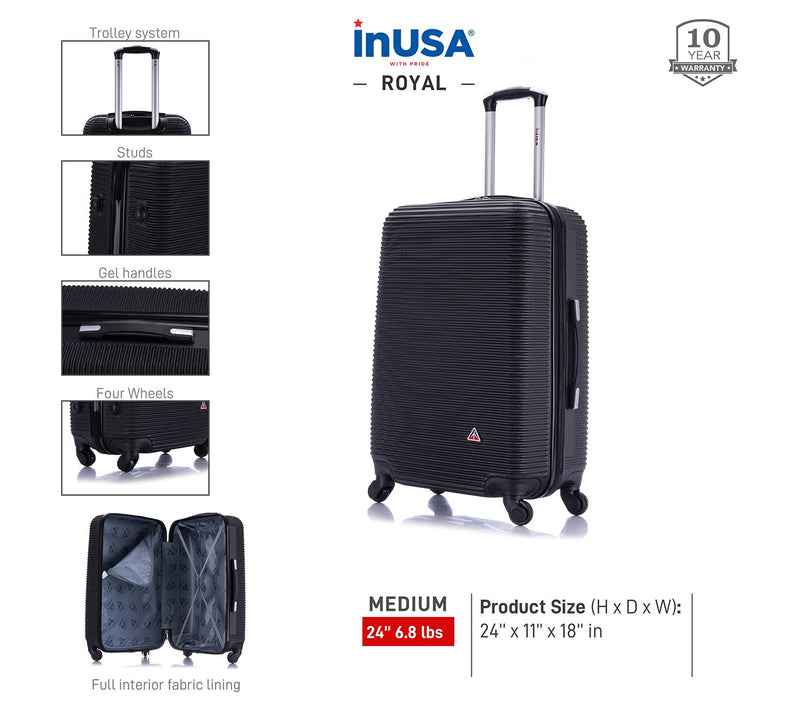 InUSA Royal 24" Lightweight Hardside Spinner Luggage — View 11
