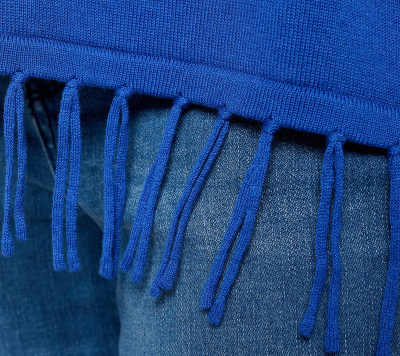 Susan Graver Crewneck Sweater with Fringe — View 12