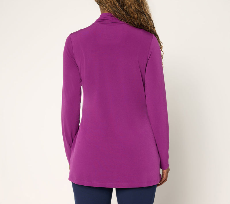 Susan Graver Modern Essentials Pet Liquid Knit A-Line Tunic — View 18