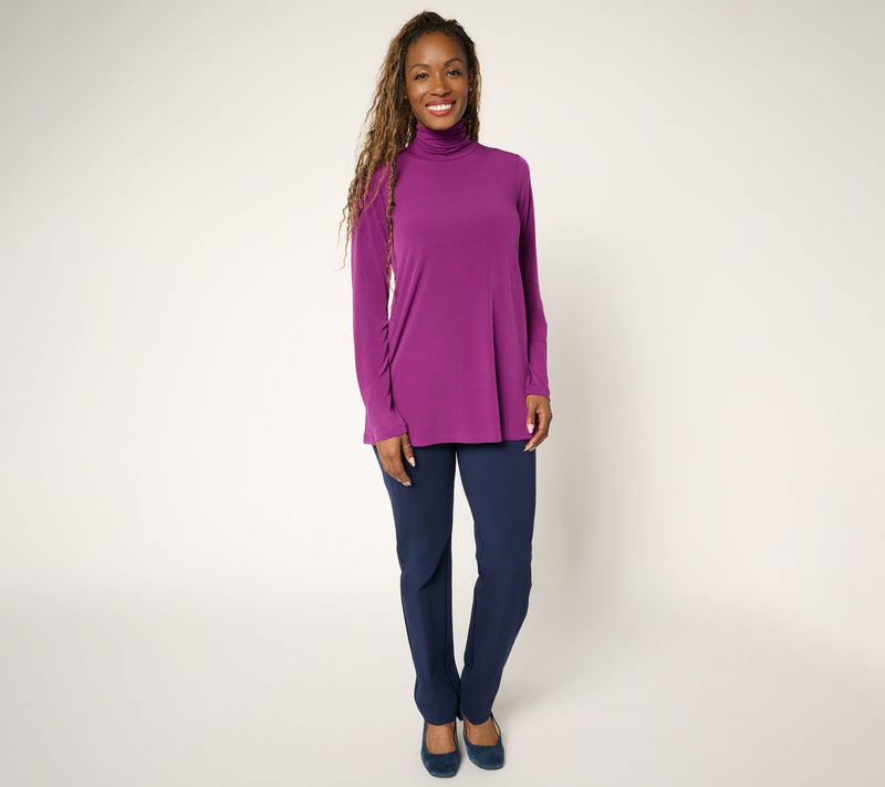 Susan Graver Modern Essentials Pet Liquid Knit A-Line Tunic — View 19