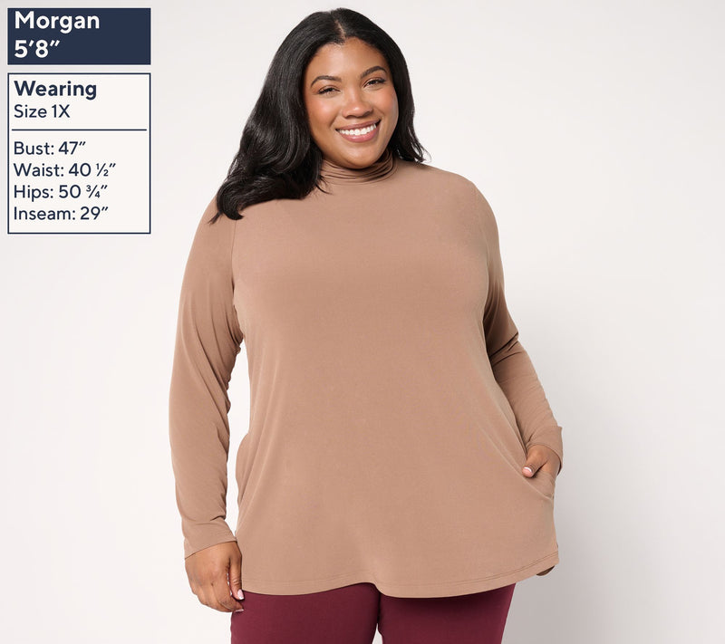 Susan Graver Modern Essentials Pet Liquid Knit A-Line Tunic — View 16