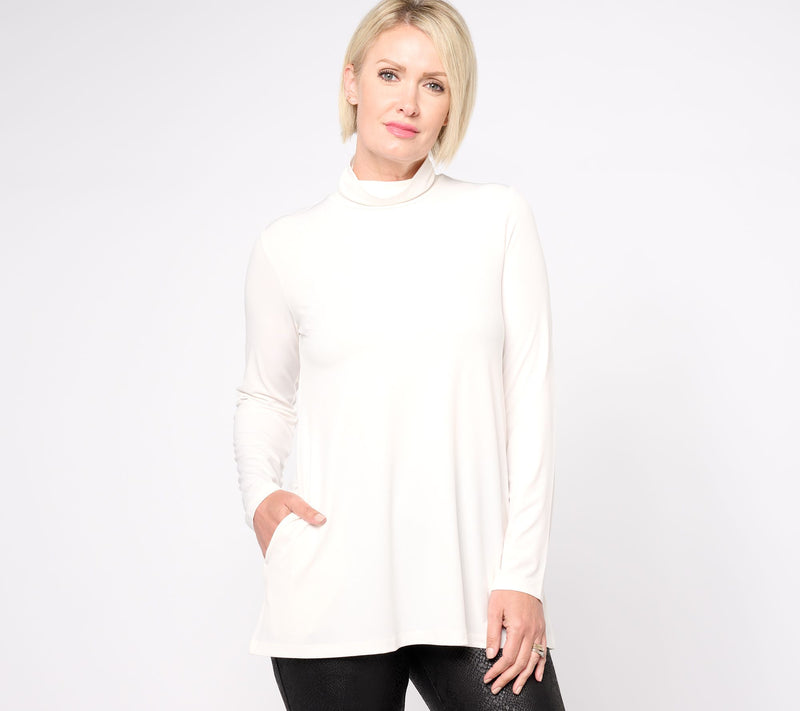 Susan Graver Modern Essentials Pet Liquid Knit A-Line Tunic — View 11