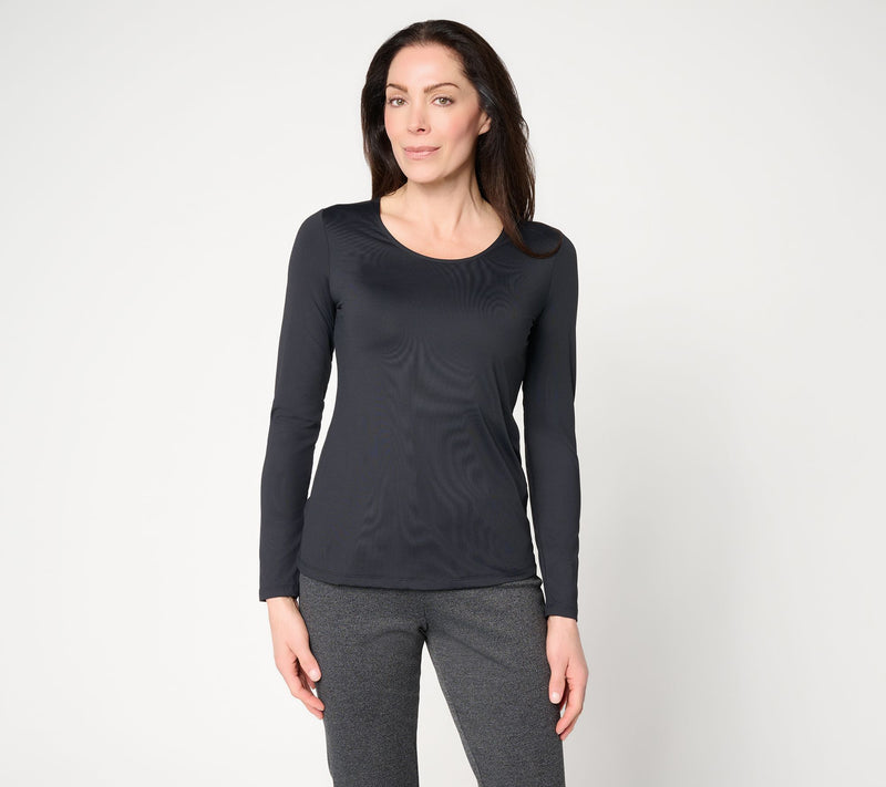 Susan Graver Smoothing Essentials Jersey Ballet Neck Top — View 7