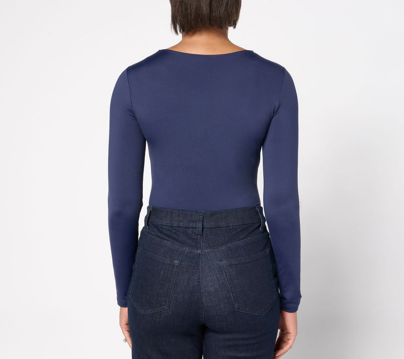 Susan Graver Smoothing Essentials Jersey Ballet Neck Top — View 9