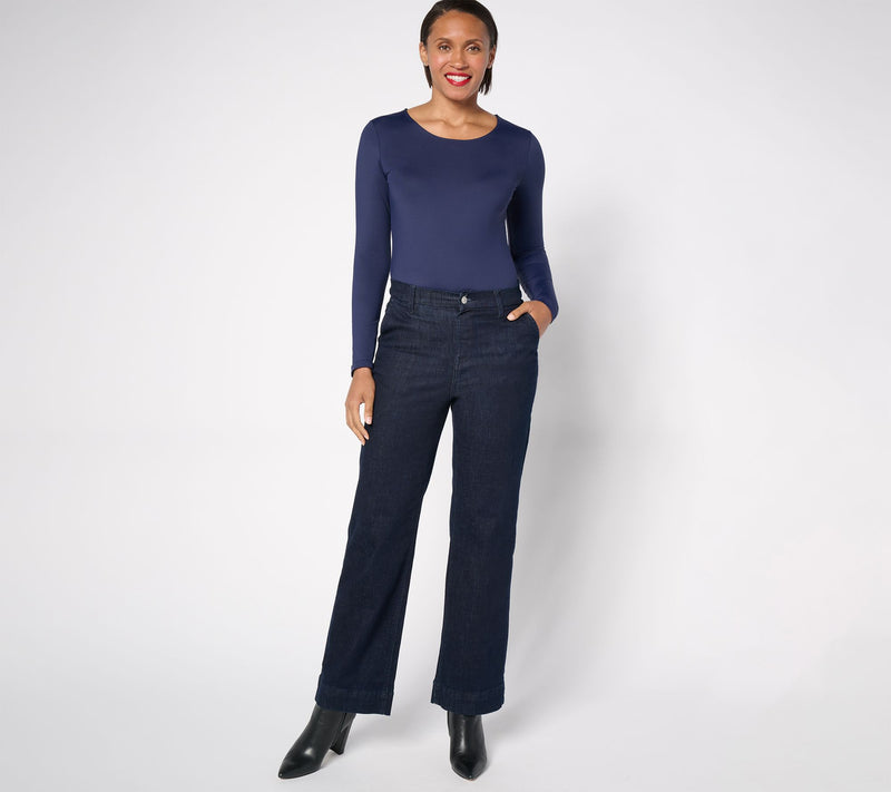 Susan Graver Smoothing Essentials Jersey Ballet Neck Top — View 10