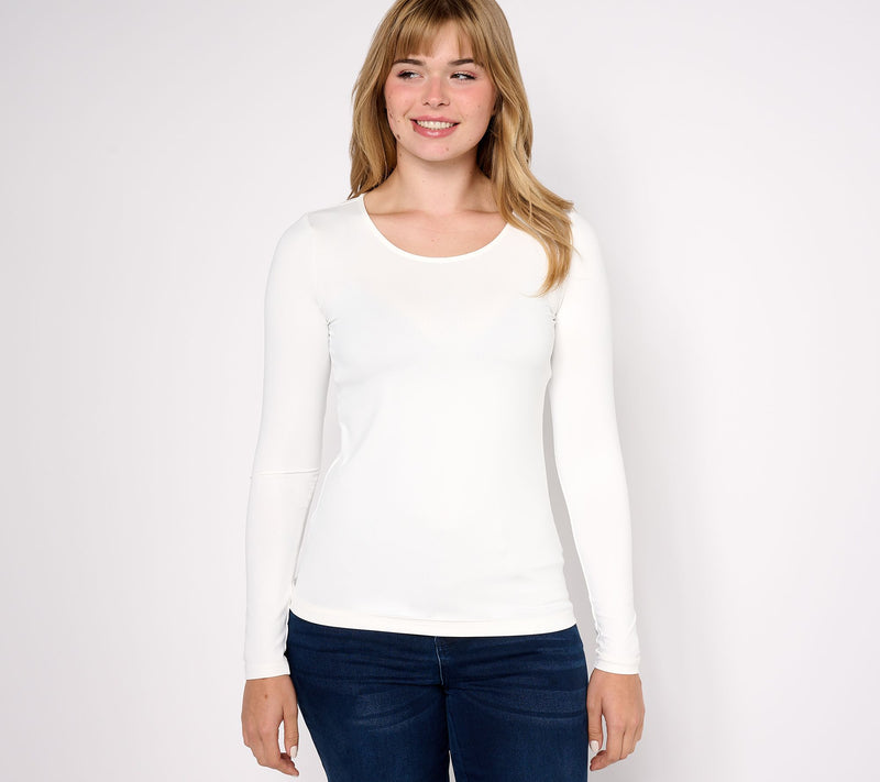 Susan Graver Smoothing Essentials Jersey Ballet Neck Top — View 5