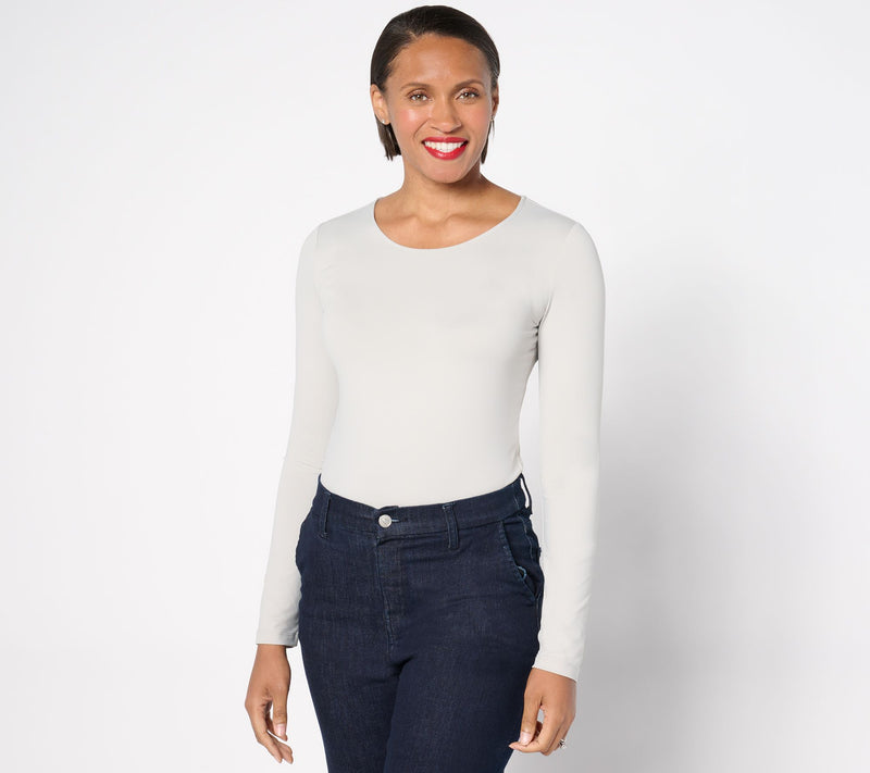 Susan Graver Smoothing Essentials Jersey Ballet Neck Top — View 16