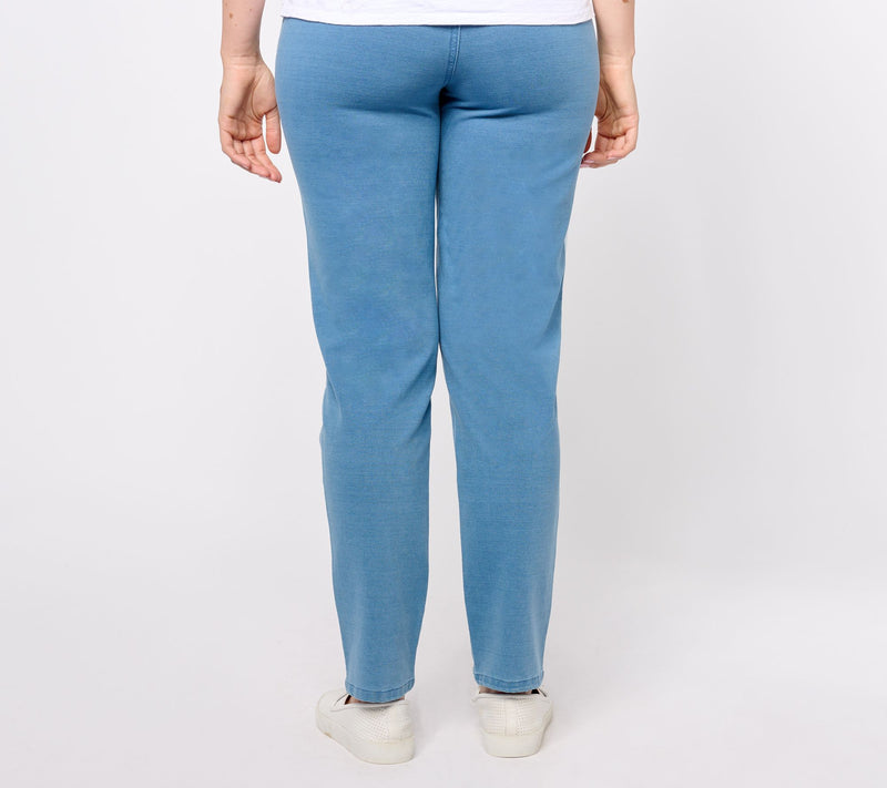 Quacker Factory DreamJeannes Regular Flat Waistband Straight Leg — View 8