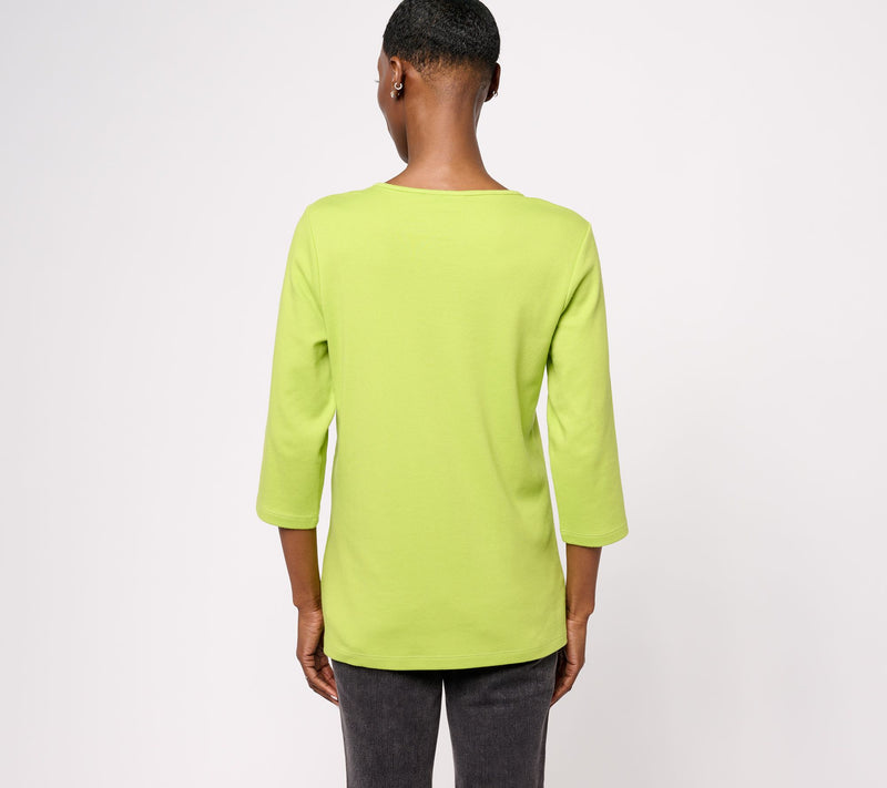 Quacker Factory Halloween Party 3/4 Sleeve Top — View 3