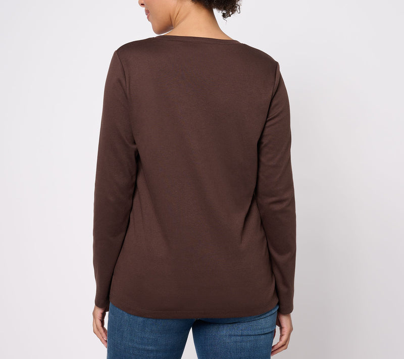 Quacker Factory Fall Bling Thing Long Sleeve Top — View 6