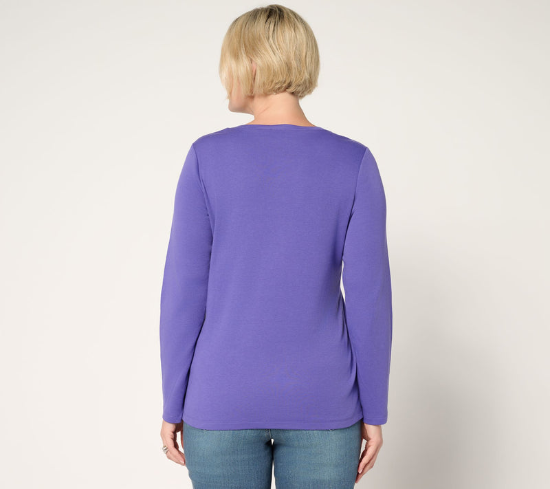 Quacker Factory Fall Bling Thing Long Sleeve Top — View 8