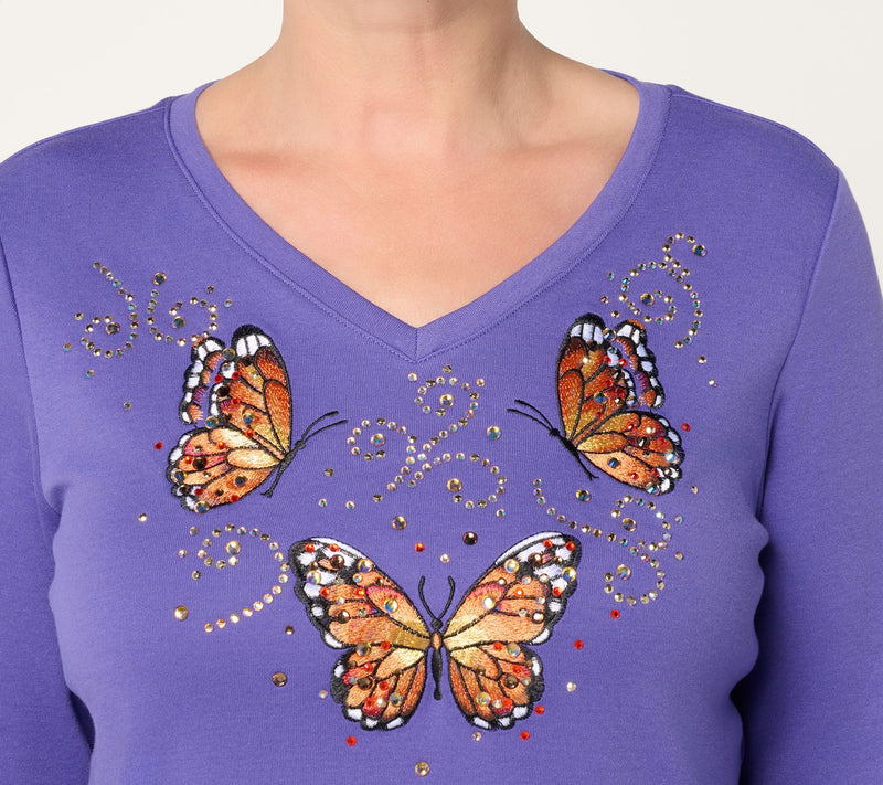 Quacker Factory Fall Bling Thing Long Sleeve Top — View 10