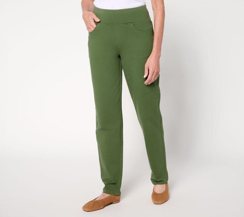 Quacker Factory DreamJeanne Short Flat Waistband Straight Leg — View 9
