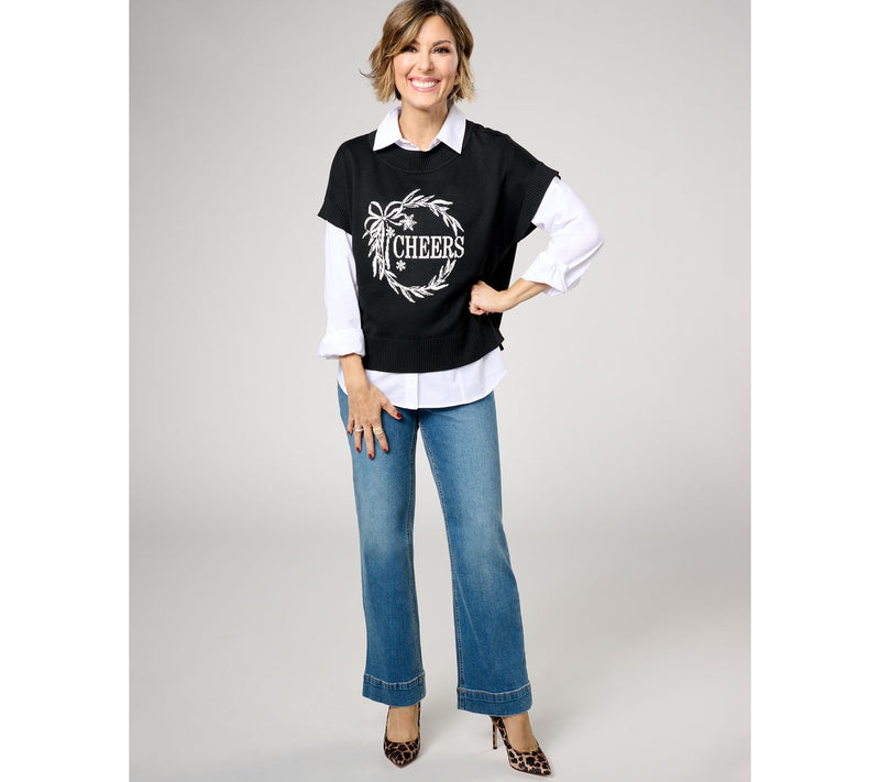 Studio Park x Amy Stran Drop Shoulder Graphic Sweater — View 4