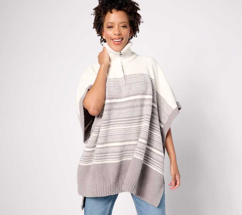Barefoot Dreams CozyChic Striped Poncho — View 10