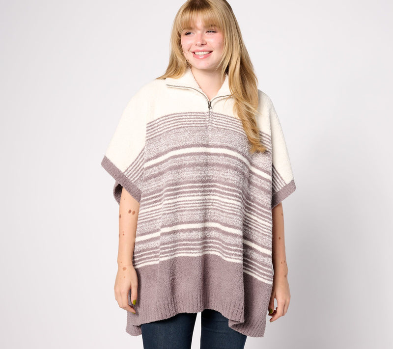 Barefoot Dreams CozyChic Striped Poncho — View 12