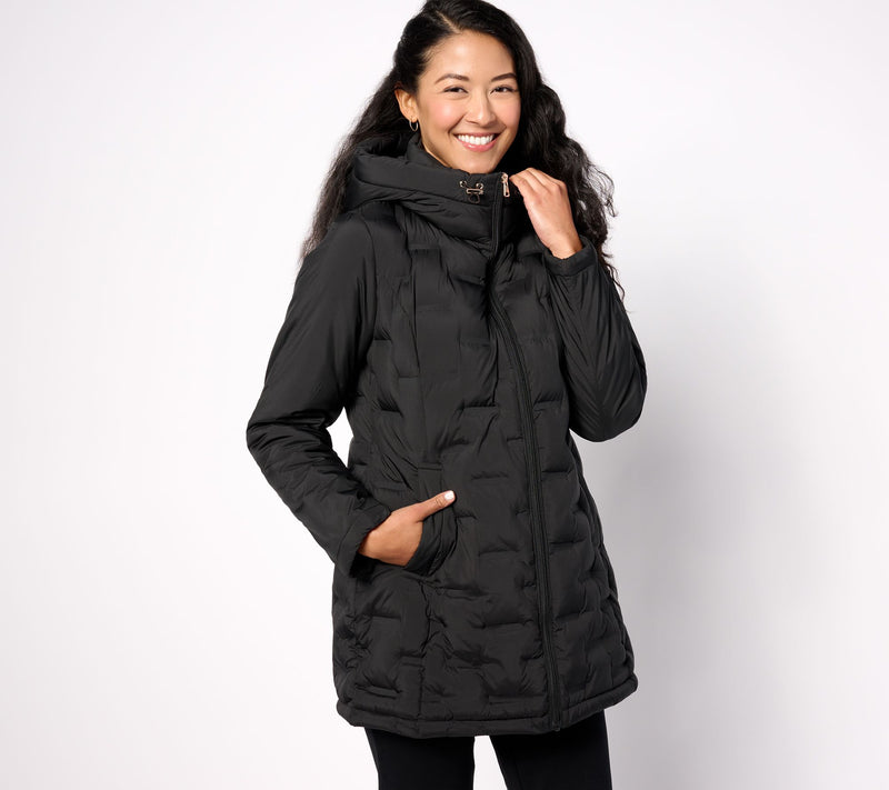 Susan Graver Heat Press Mixed Media Jacket with Hood — View 9